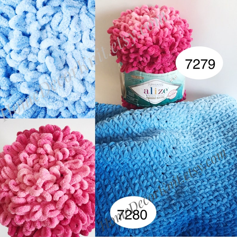 Alize PUFFY FINE OMBRE Batik Yarn Crochet Yarn Gradient Baby Etsy