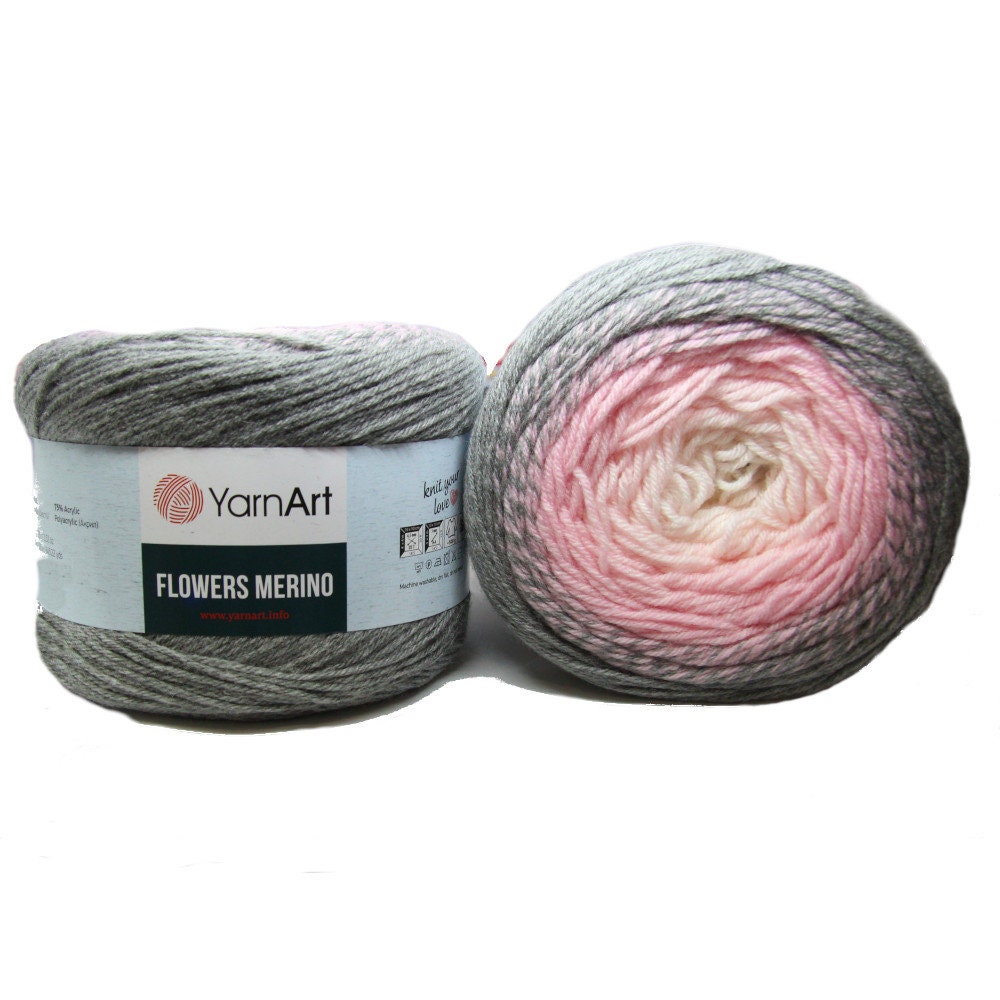 Yarn Yarnart Flowers Merino 225 Grams 590 Meter Gradient Wool Etsy