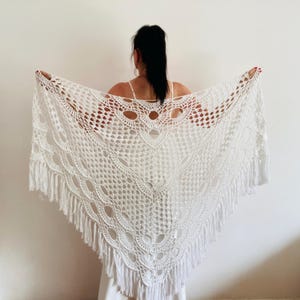 White wedding shawl fringe mohair bridal cover up bridesmaid capelet bridal wrap fall winter stole lace shawl boho wool triangle scarf