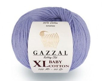 Yarn Gazzal BABY COTTON XL Yarn Organic Cotton Yarn Hypoallergenic Vegan Yarn Baby Yarn Booties Crochet Sweater Pullover Poncho