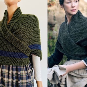 from USA Outlander shawl Claire alpaca triangle shawl celtic sontag shawl wool knit shoulder wrap cosplay Outlander gifts wife mom sister 55