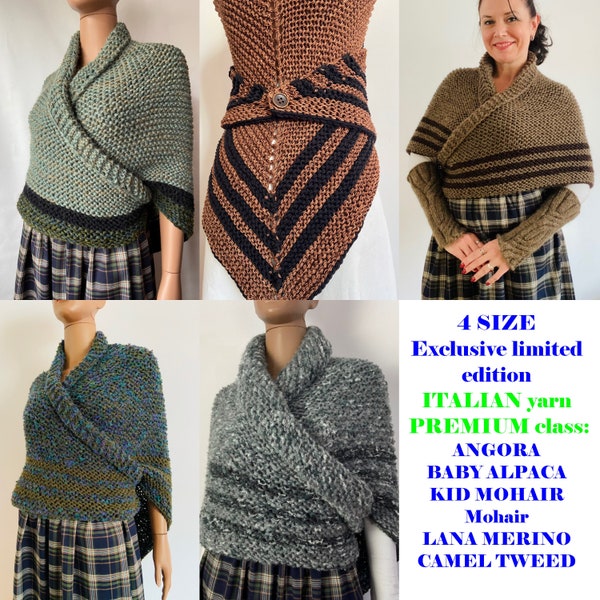 from USA Brown Outlander Claire Shawl Triangle Shoulder alpaca, Outlander shawl knit Wrap angora, Wool Sontag shawl gift Mom Her Sister 88
