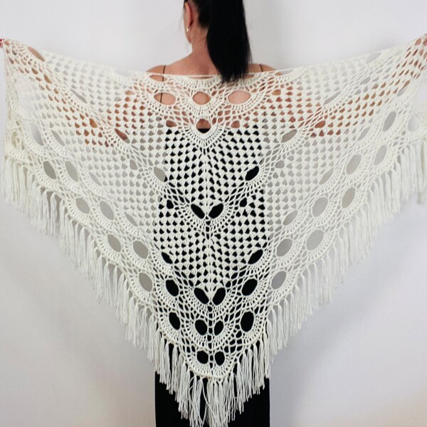 USA White cotton bride shawl fringe organic cotton bridal women shoulder wrap wedding bridesmaid triangle soft summer shawl beige blue 77