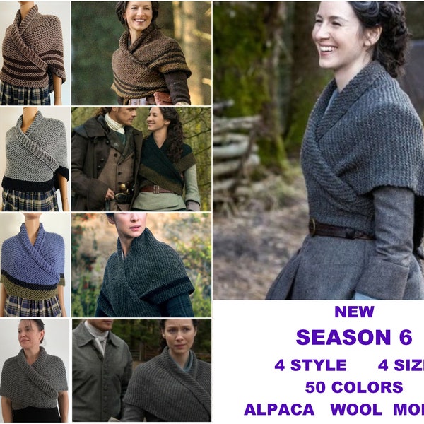 from USA Brown Outlander SEASON 6 Shawl Claire Knit Mohair warm shoulder Wrap Alpaca, Wool sontag Triangle Shawl for Mom Her celtic 33