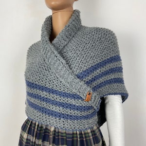 Alpaca Outlander Claire shawl gray wool sontag knit shoulder wrap rent celtic shawl warm outlander cowl highlander gifts for mom sister wife