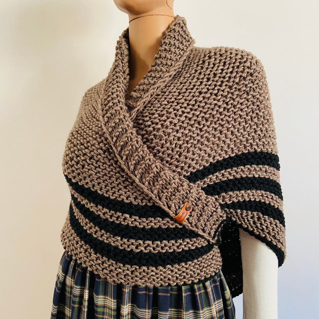 Outlander Shawl Sassenach Shoulder Wrap Claire Fraser, Chunky Hand