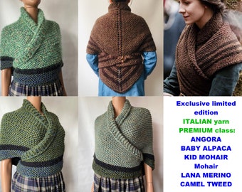 from USA Outlander Claire rent celtic shawl green triangle alpaca wool shawl knit shoulder wrap sontag winter inspired Carolina Shawl 33