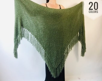 Dark green fuzzy shawl Fur shawl wedding faux wrap, Champagne faux fur bridal wrap, Cape for bridal goth wedding Light Gray silver, White