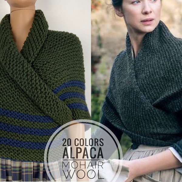 from USA Outlander rent Claire shawl knit shoulder wrap sontag celtic shawl green triangle wool shawl Carolina Shawl Fraser's Ridge shawl 55