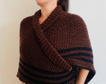 from USA Brown Outlander Inspired Claire's Carolina Shawl, Striped Triangle Shawl, S4 Drums of Autumn Claire Fraser Ridge Black Gray