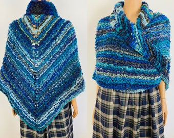 Navy blue Outlander Claire rent shawl winter wool triangle shawl sontag celtic shawl warm knit shoulder wrap Inspired Outlander shawl mohair