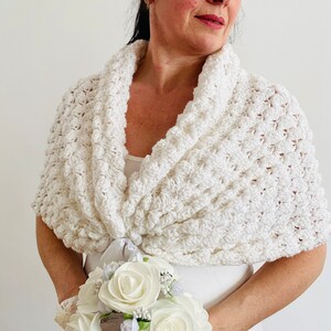 White bridal bolero shrug winter wool bridesmaid shawl bridal party shawl bride cover up wedding stole evening cape shoulder wrap USA