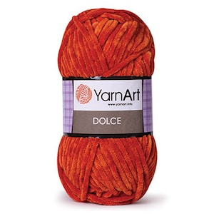 Yarn YARNART DOLCE Yarn, Velour Yarn, Plush Yarn, Bulky Yarn, Soft Yarn, Hypoallergenic Yarn, Velvet Yarn, Baby yarn, Summer yarn