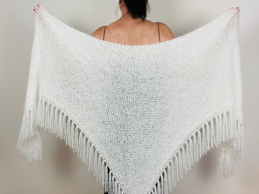 fuzzy white shawl