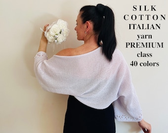 White wedding shrug silk bridal bolero cotton women crochet bolero summer beach cover up long sleeve shrug wedding jacket shoulders wrap