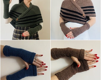 Alpaca Outlander Claire Mittens, Wool Mittens Woman Fingerless Gloves, Knit Gloves Claire Fraser, Outlander gifts wife mom 88