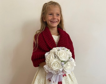 Flower girl shawl bordo shrug kids bolero childs bolero burgundy communion shrug winter wedding kids shrug little girls bolero kids cape