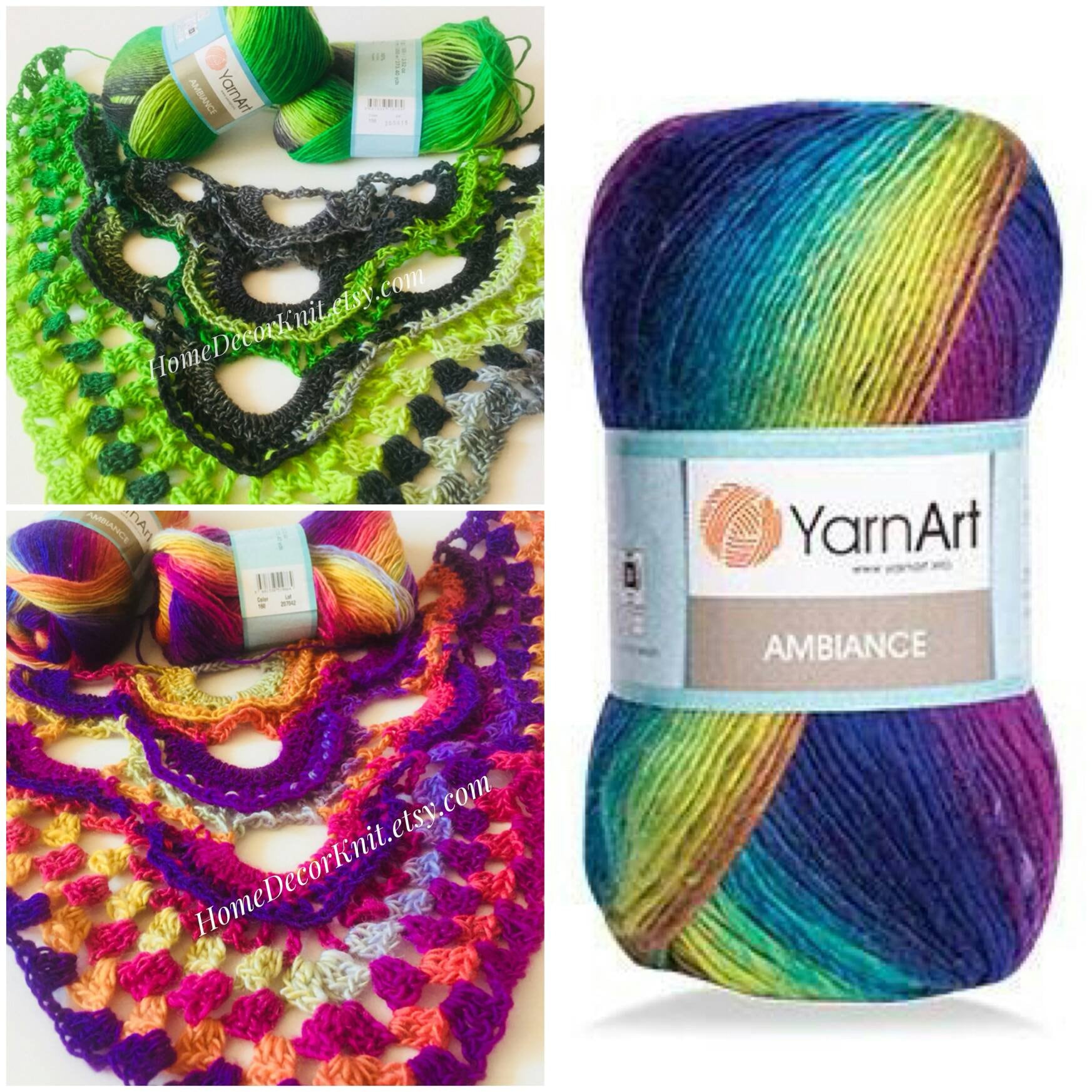 AMBIANCE Yarnart Rainbow Gradient Wool Yarn 100 G 250 Meters Etsy