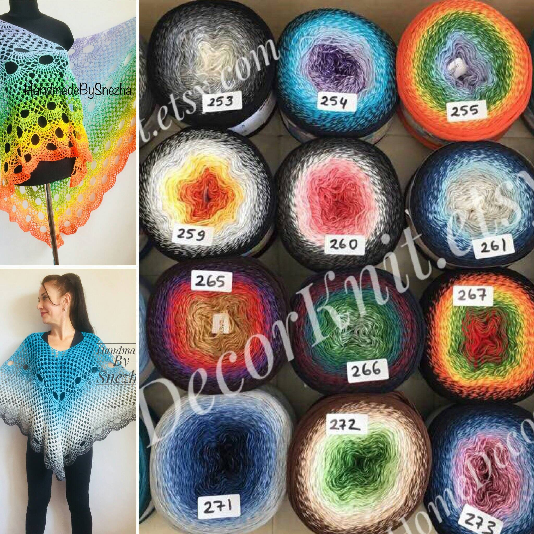 YarnArt FLOWERS 250 grams-1000 meters Cotton Yarn Rainbow Crochet