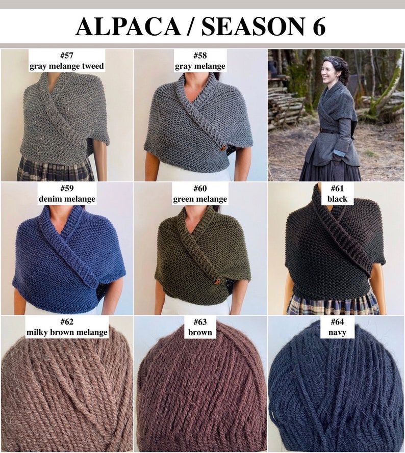 Alpaga Outlander Claire châle cadeaux écharpe chaude en tricot de laine Sassenach sontag louer châle saison 5 6 7 cadeau d'anniversaire de femme maman des États-Unis image 8