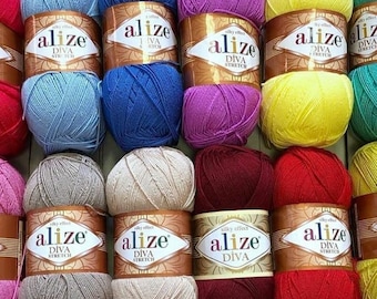 Yarn DIVA STRETCH ALIZE 60 62 450 210 353 396 619 Microfiber Yarn Crochet Bikini Top Hypoallergenic Yarn Lace Swimwear Summer Yarn