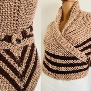 WOOL FREE Outlander Claire vegan shawl brown triangle Sassenach shawl knit shoulder wrap boho triangle shawl Outlander gifts mom sister wife