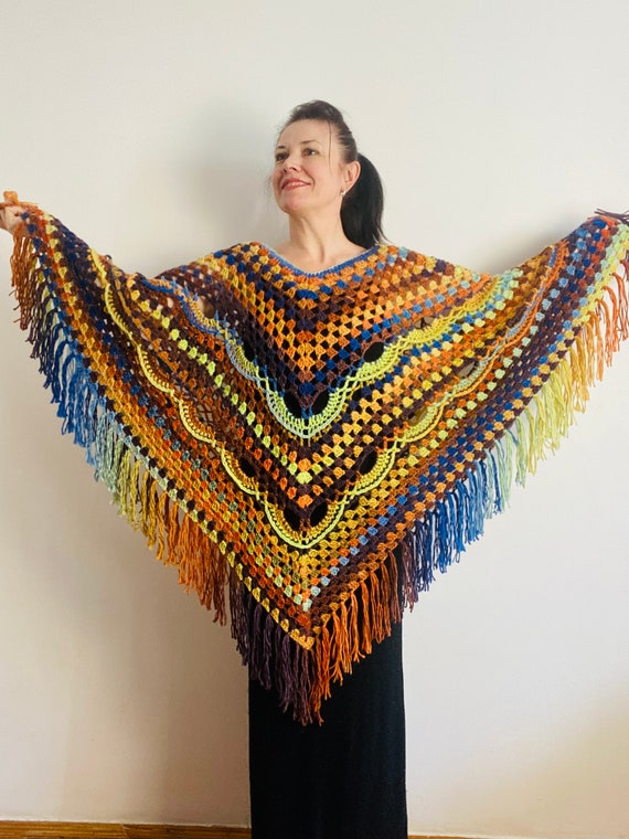 Blouse poncho femme sale