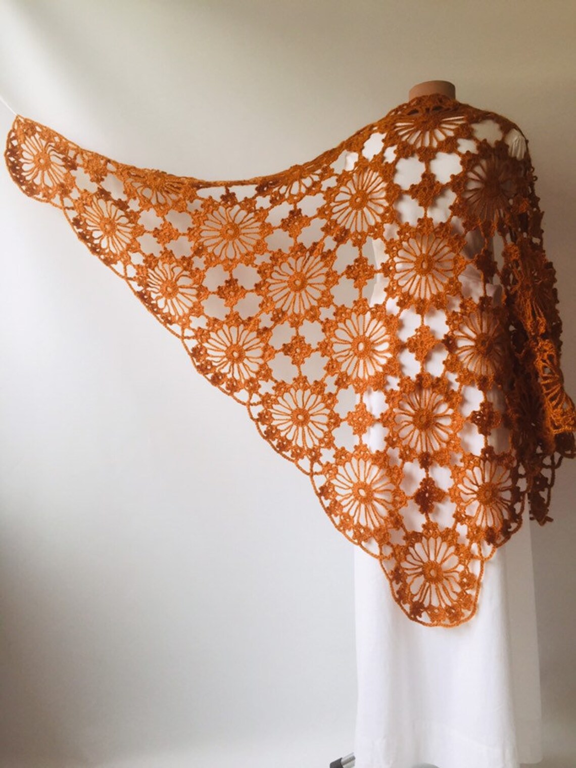 burnt orange shawl for wedding