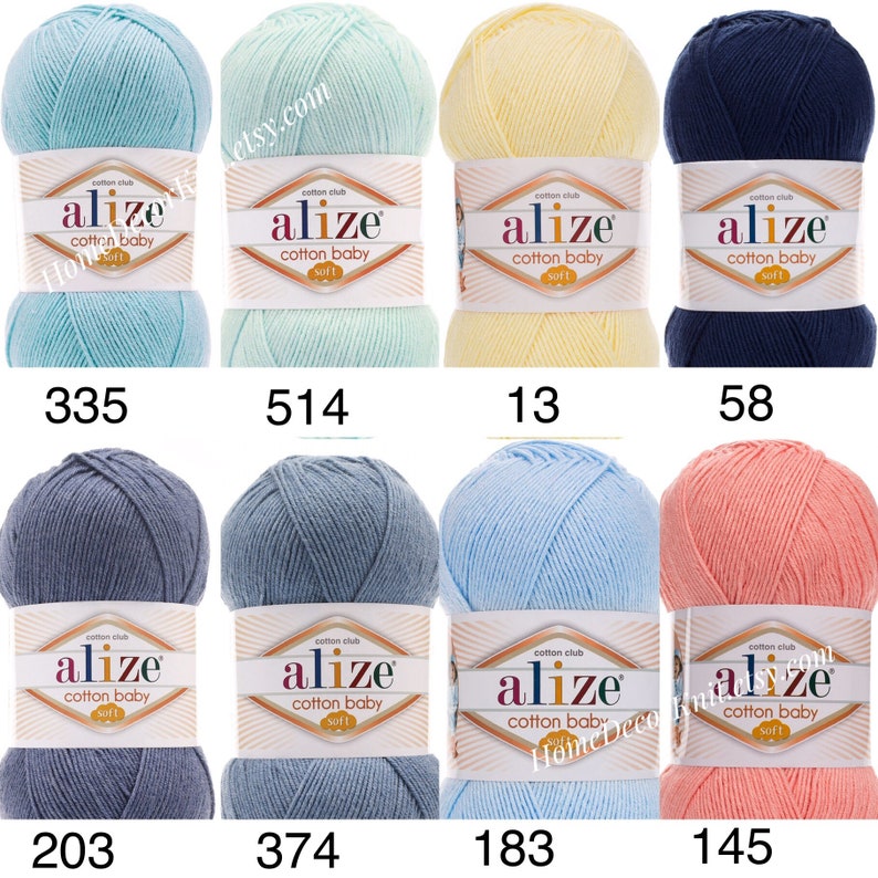 Yarn Alize COTTON BABY SOFT Yarn Organic Cotton Yarn Vegan Etsy