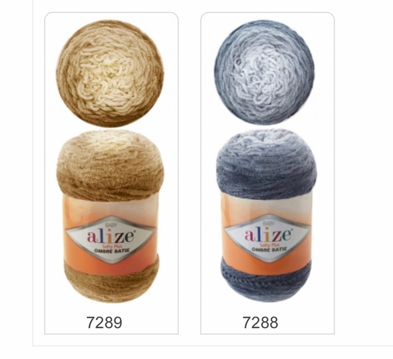 Yarn Alize SOFTY PLUS OMBRE Batik Yarn Plush Yarn Gradient Yarn Bulky Yarn Multicolor Yarn Chunky Yarn Baby Rainbow Yarn Color Mix