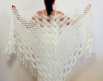 USA White cotton bride shawl fringe organic cotton bridal women shoulder wrap wedding bridesmaid triangle soft summer shawl beige blue 77