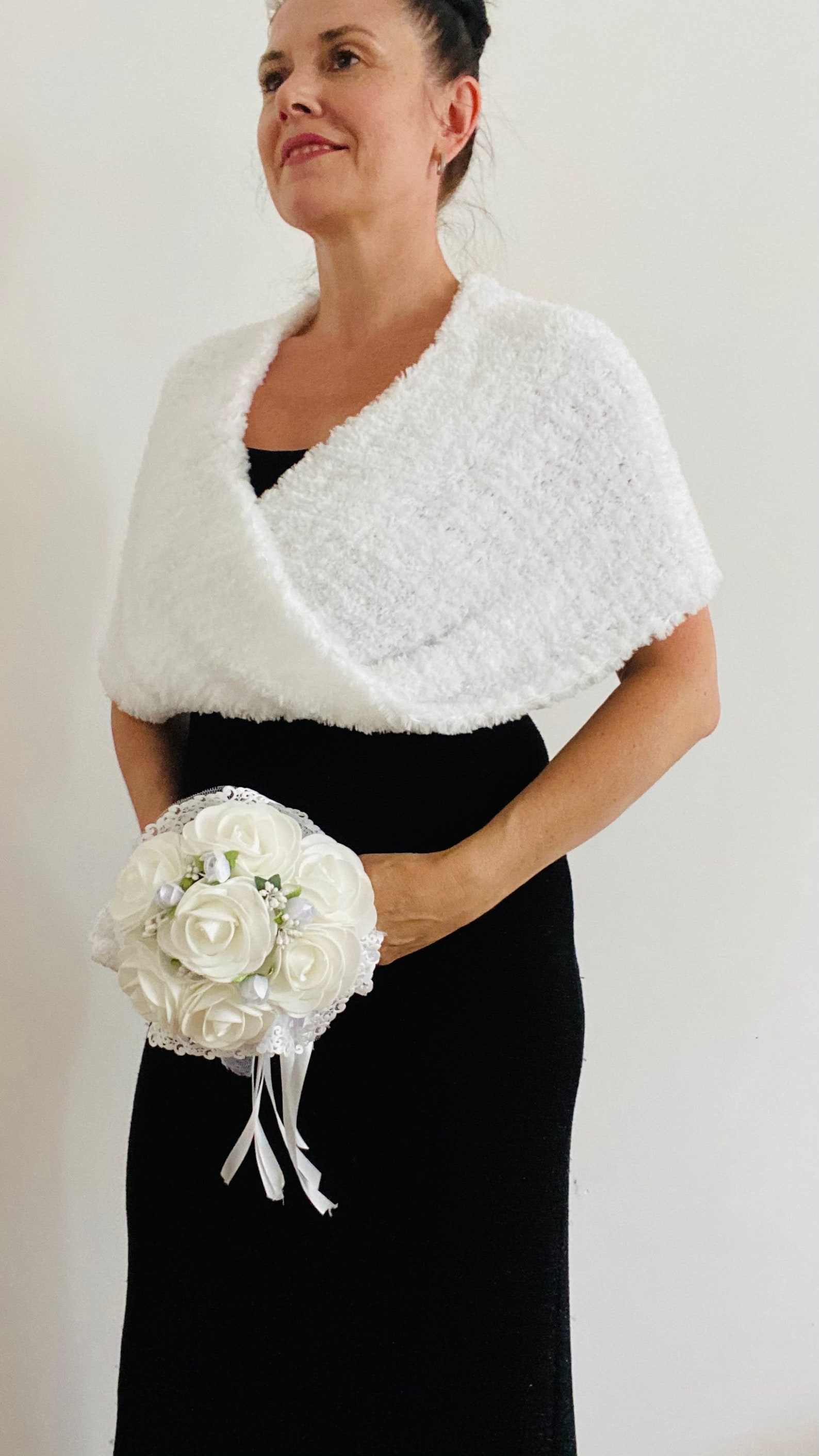 From USA Flower Girl Shawl White Shrug Winter Wedding Shawl Etsy