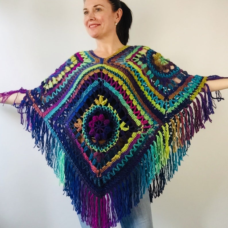 Violet Dynasty Flannel Blanket Poncho
