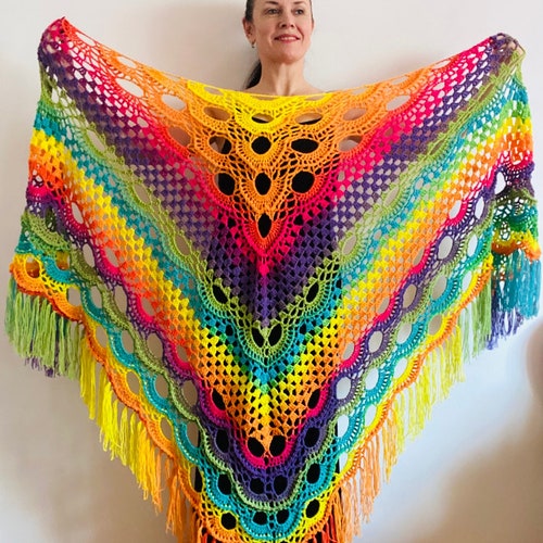 Blue poncho knit poncho fringe cape hippie poncho geometric poncho cape coat shops granny square poncho crochet poncho women vegan poncho