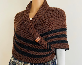 from USA Outlander Alpaca Shawl Claire Fraser, Brown Knit Shoulders Wrap Season 5 6, Triangle Wool Shawl Anniversary gift for wife mother