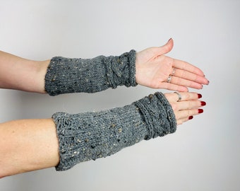 Lange vingerloze handschoenen zwarte armwarmers cadeau voor moeder Accessoires Handschoenen & wanten Armwarmers FG 