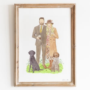 Custom Watercolour Portrait Illustration, Personalised Wedding Gift, Engagement Gift, Friends Art, Anniversary Gift, Family, Couple Gift, A5