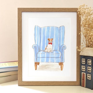 Personalisiertes Haustier Portrait, Aquarell Haustier Sessel Illustration, Haustier Malerei, personalisiertes Haustier, individuelles Hundeportrait, neues Zuhause, Hochzeit, Geburtstag
