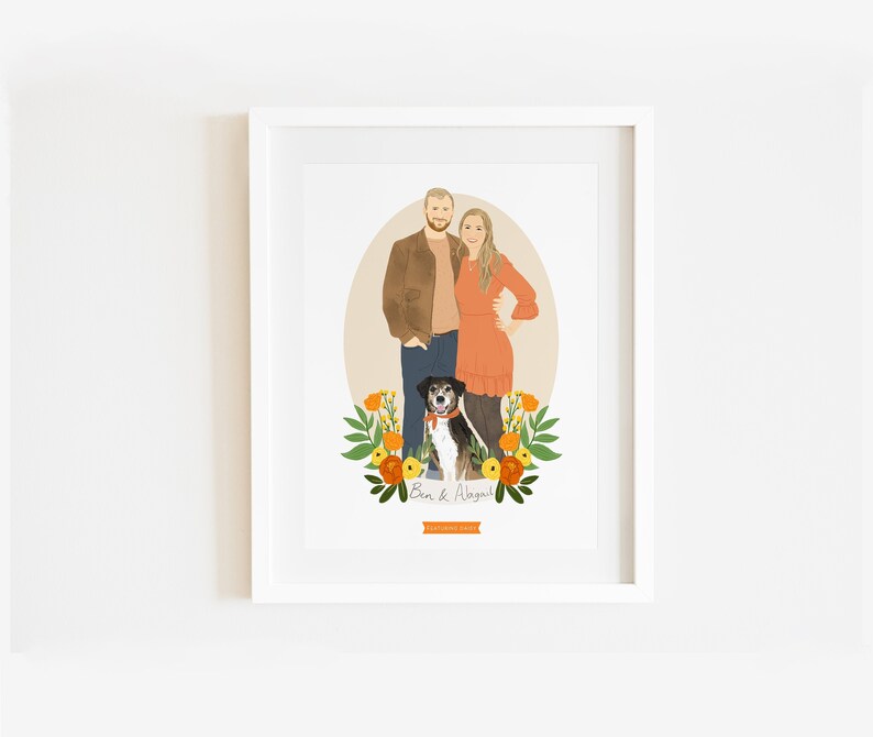 Personalized portrait for engagement couples