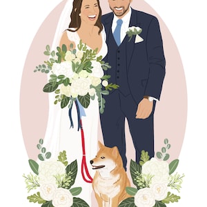 Custom Portrait, Couple Portrait from photo, Wedding illustration, Digital file, Engagement Gift, Personalised, Pet Portrait, Family image 6