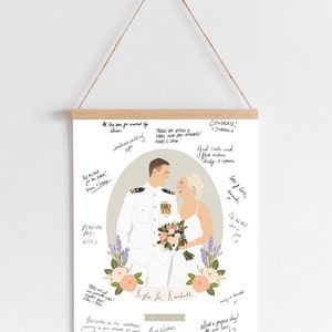 Illustrated Wedding Guest Book, Custom Wedding Guestbook Alternative with Personalised Portrait, Digital File Only image 4