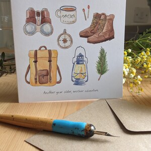 Adventure birthday card Birthday card for him Outdoorsy Greetings Card Camping Into the Woods image 5