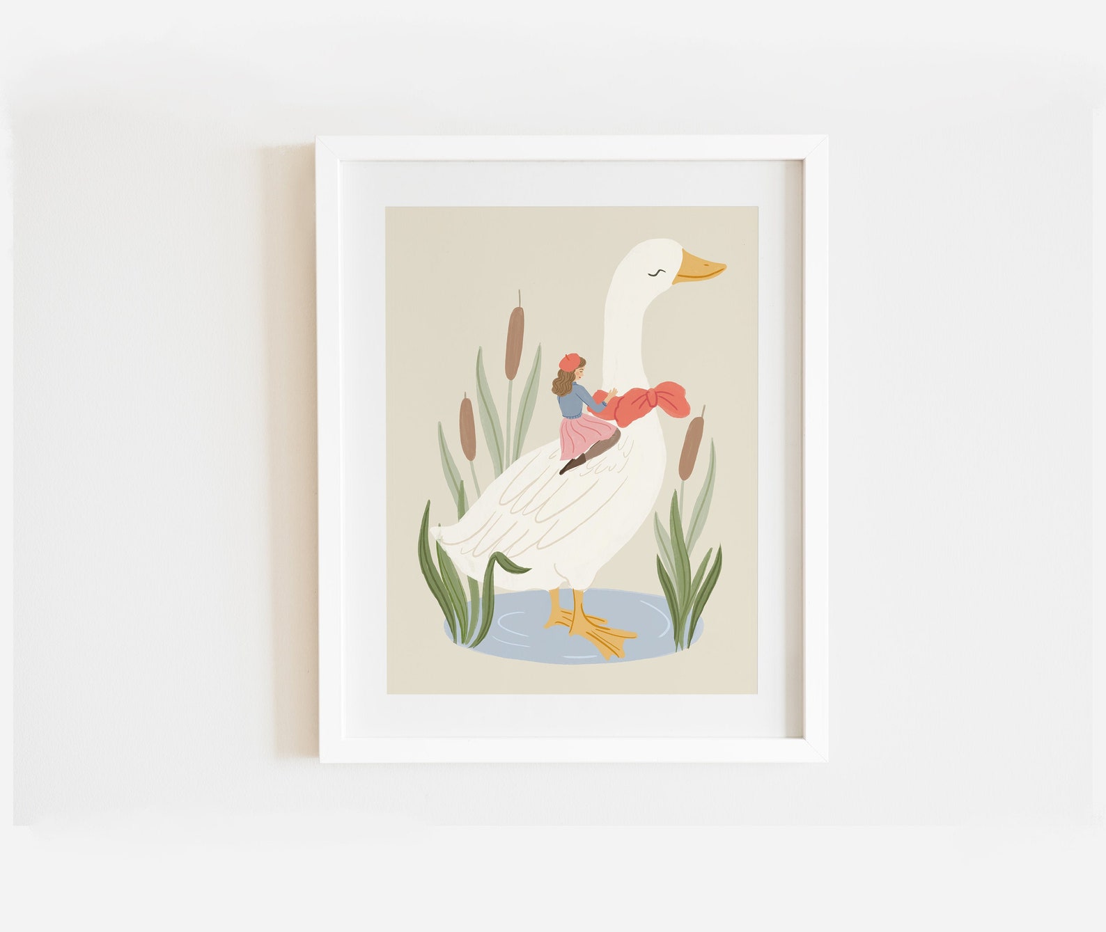 Mother Goose Illustration Whimsical A4 Art Print Goose Wall - Etsy