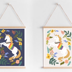 LGBTQ Print, Pride Unicorn Print image 1