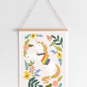 LGBTQ Print, Pride Unicorn Print Light