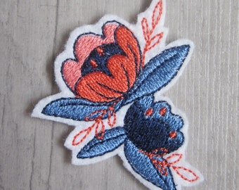 Patch Termoadesivo Giglio Ocra - Ricamo Brodato - Fai Da Te E Abbigliamento