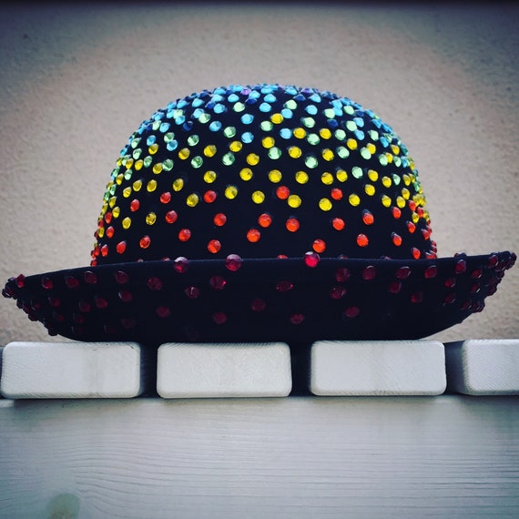 rainbow bowler hat