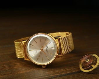 Reloj soviético, reloj Vintage Vympel, reloj ussr para hombre, reloj clásico, reloj delgado, esfera negra