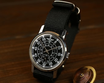 Reloj soviético, reloj Vintage Pobeda, reloj Aviator, reloj ussr para hombres, reloj de comandro, reloj mecánico