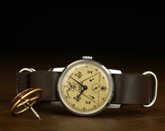 Reloj masónico Pobeda, reloj soviético, reloj retro, reloj de hombre vintage, reloj de la URSS, reloj vintage soviético